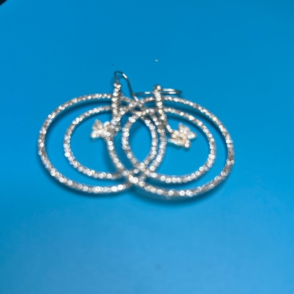 Sweet butterfly rhinestone earrings. NWOT